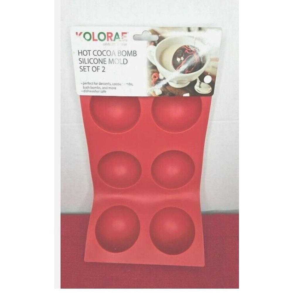 Kolorae Red Hot Chocolate Cocoa Bomb Silicone Mold Desserts candy 2 Pk